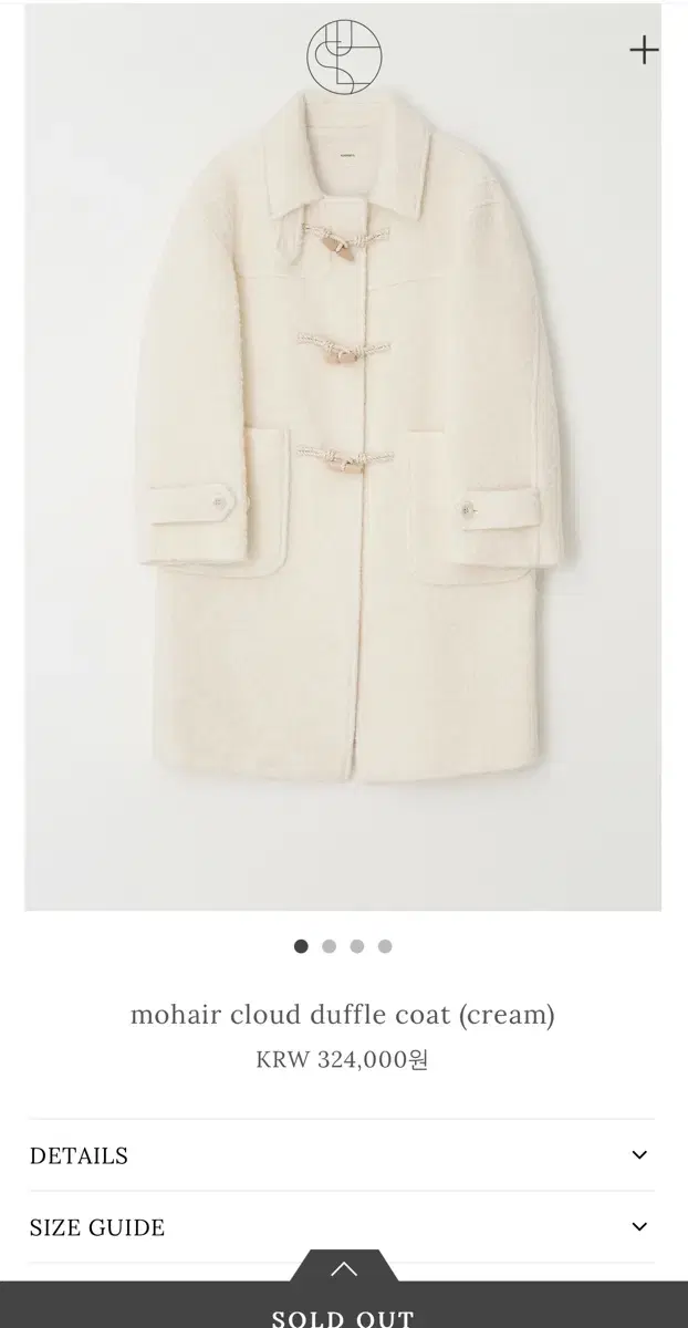 윤슬샵 mohair cloud duffle coat (cream)